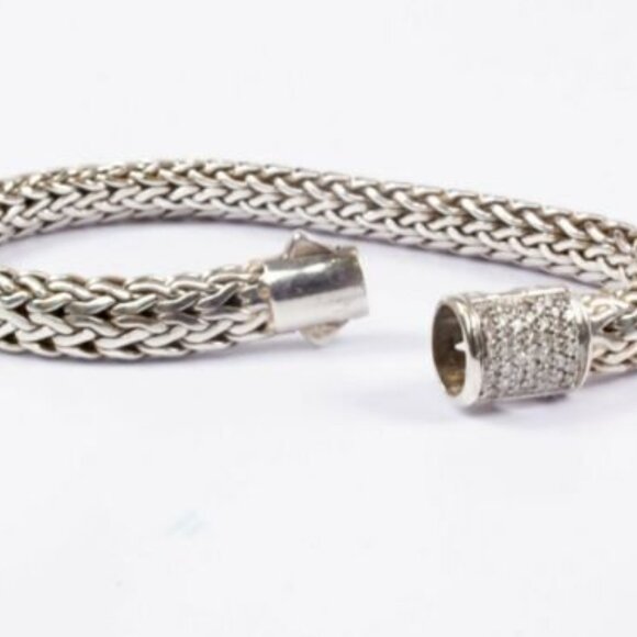 John Hardy ICON Diamond Wheat Bracelet 5mm wide 0.18ct Diam Size M - Picture 3 of 8